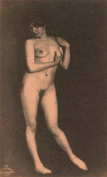 DRTIKOL, FRANTISEK (1883-1961) Group of 4 real photo postcards of nude models.